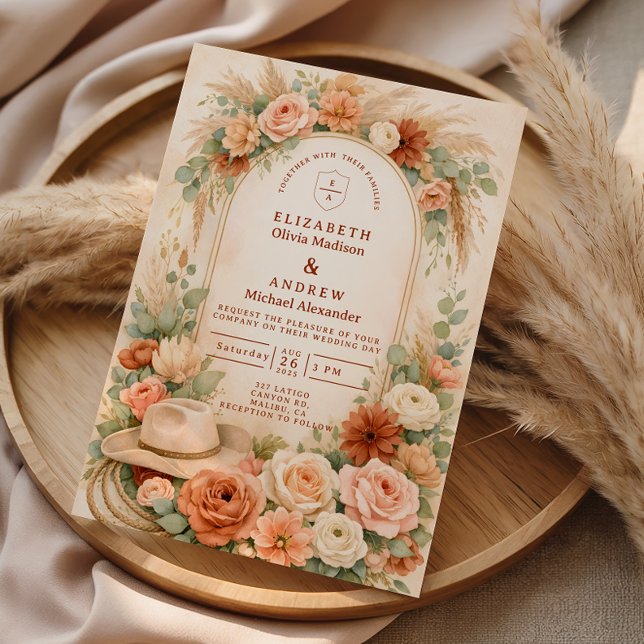 Blush Floral Arch Wedding Einladung (Von Creator hochgeladen)