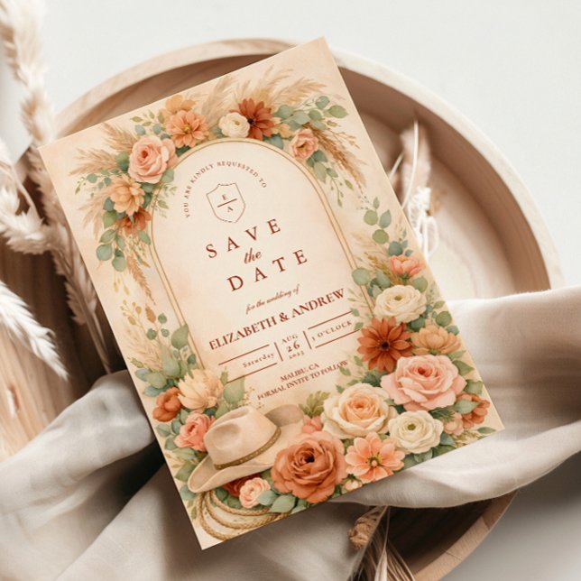 Blush Floral Arch Wedding Save The Date (Von Creator hochgeladen)
