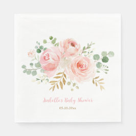 Blush Floral Baby Dusche Personalisiert Napkins Serviette