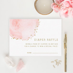 Blush Floral Baby Dusche Windelwanne Raffle Ticket Begleitkarte