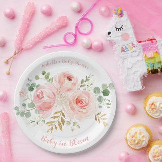 Blush Floral Baby Duschpapier Teller