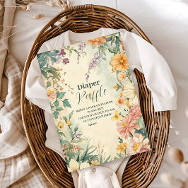 Blush Floral Baby in Bloom Diapper Raffle Begleitkarte