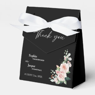 Blush Floral Black Wedding Danke Ihnen Gefallen Bo Geschenkschachtel