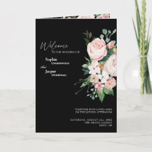 Blush Floral Black Wedding Folding Programm