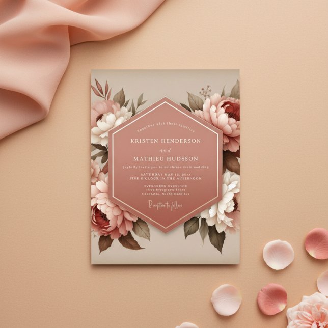 Blush Floral Bloom Wedding Einladung (Von Creator hochgeladen)