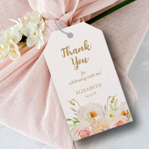 Blush Floral Brautparty Gefallen Geschenkanhänger