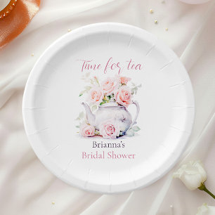 Blush Floral Bridal Tee Party Pappteller
