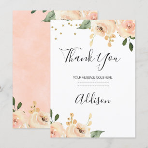 Blush Floral Bridal Vielen Dank Karte