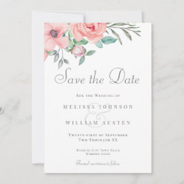Blush Floral Burgund Wasserfarbenhochzeit Save The Date