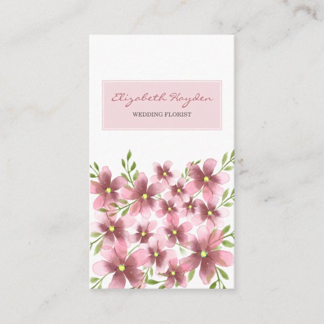 Blush Floral Business Cards Visitenkarte (Vorderseite)
