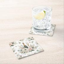 Blush Floral Champagne Coasters