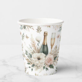 Blush Floral Champagne Cups Pappbecher