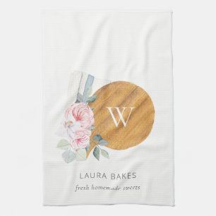 Blush Floral Chopping Board Napkin Catering Geschirrtuch