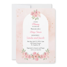 Blush Floral Christian Baby Shower with Gold Cross