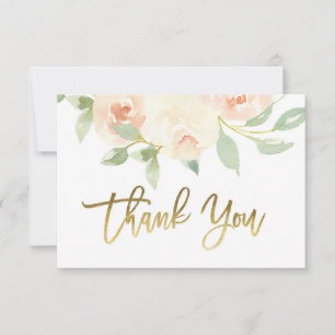 Blush Floral Dankeschön Karte, Grün Mitteilungskarte