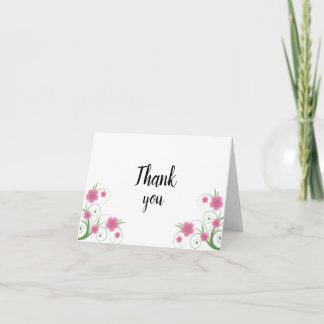 Blush Floral Danksagungskarte | Romantische Wasser Dankeskarte