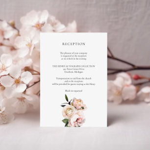 Blush Floral Empfang Card - Romantische Bridal Begleitkarte