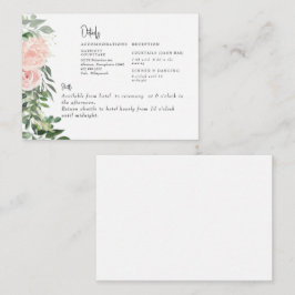 Blush Floral & Foliage Hochzeitdetails Begleitkarte