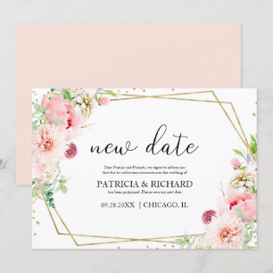 Blush Floral Geometric Wedponement Einladung