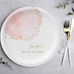 Blush Floral Gold Glitzer Dots Brautparty Pappteller<br><div class="desc">Auf dieser Papiertafel befindet sich ein farbenfroher Wasserblütenblatt in Rosa mit Imitaten mit goldenen Glitzer-Punkten-Akzenten. Für eine weiter gehende Anpassung dieses Designs klicken Sie bitte auf den Button "Anpassen". Matching-Elemente sind ebenfalls verfügbar.</div>