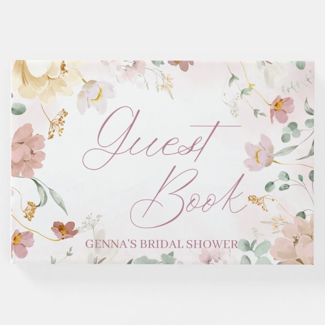 Blush Floral Guest Book Gästebuch (Vorderseite)