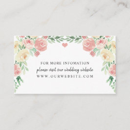 Blush Floral Hochzeitsinformationen Website Begleitkarte