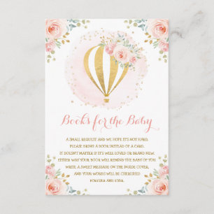 Blush Floral Hot Air Ballon Bücher für Baby Begleitkarte