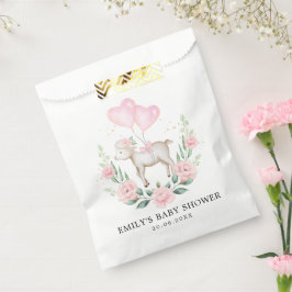 Blush Floral Lamb Baby Sheep Girl Dusche Geburtsta Geschenktütchen