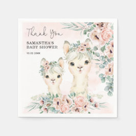 Blush Floral Llama Mama Eucalyptus Baby Showroom Serviette