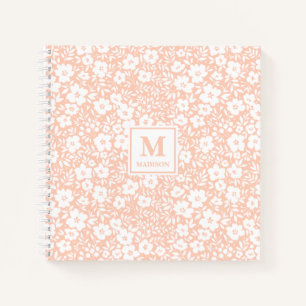 Blush Floral Monogramm Notizbuch Journal