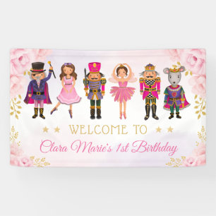 Blush Floral Nutcracker Zucker Pflaume Fairy Willk Banner
