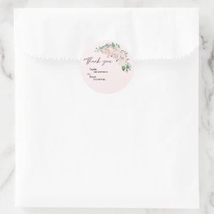 Blush Floral Pink Hochzeit Danke Sticker