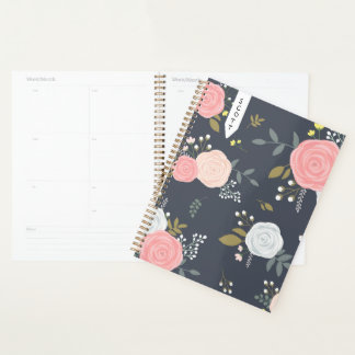 Blush Floral planner with personalized name Planer