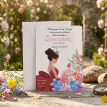 Blush Floral Quinceañera 15. Geburtstag