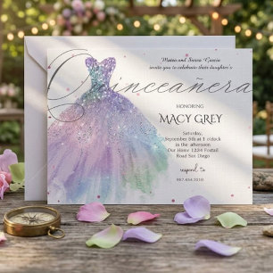 Blush Floral Quinceañera 15. Geburtstag Postkarte