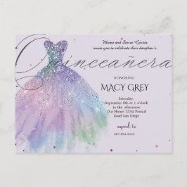 Blush Floral Quinceañera 15th Birthday Postkarte