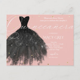 Blush Floral Quinceañera 15th Birthday Postkarte