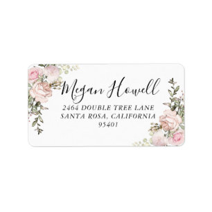 Blush Floral Return Address Label Adressaufkleber
