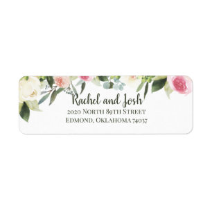 Blush Floral Return Adress Label