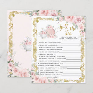 Blush Floral Spill the Tee Brautparty Game