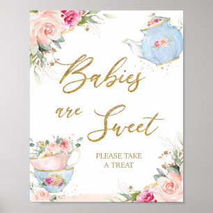 Blush Floral Tee Party Babies Sweet Take Leckerei Poster