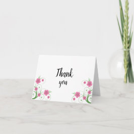Blush Floral Thank You Card | Romantic Watercolor  Dankeskarte