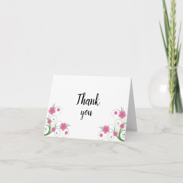 Blush Floral Thank You Card | Romantic Watercolor  Dankeskarte (Vorderseite)