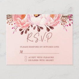 Blush Floral UAWG Wedding Postcard Einladung Postkarte