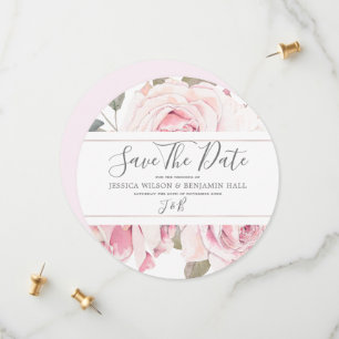 Blush Floral Wasserfarbe Rosa Hochzeit Save The Date