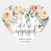 Blush Floral Watercolor Hochzeitsticker