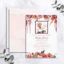 Blush Floral Watercolor Memorial Service Einladung