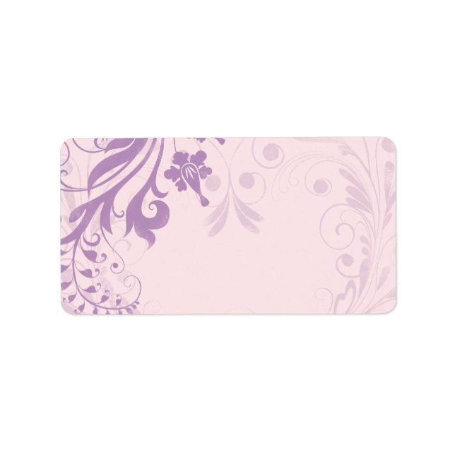 Blush Floral Wedding Blank Address Label Adressaufkleber (Vorne)