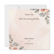 Blush Floral Wedding Danke Karte