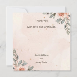 Blush Floral Wedding Danke Karte